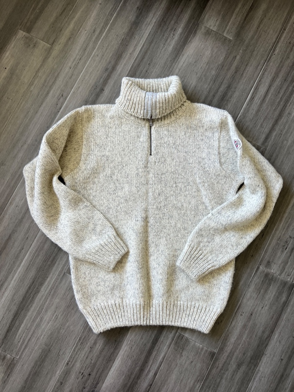 Devold of Norway Nansen Gray Melange Wool High Zip Neck Sweater M - Picture 2 of 10